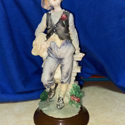 9 inch Painted Alabaster Boy Figurine Imported  From Greece 