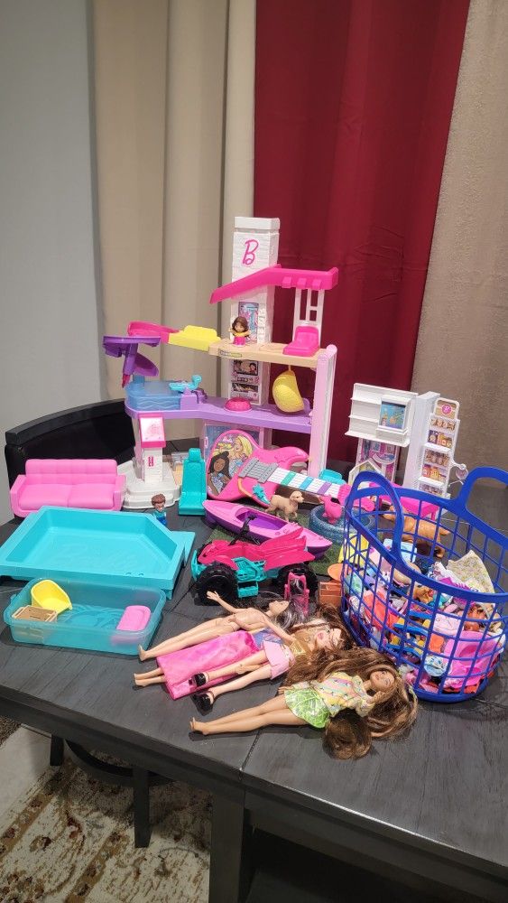 Barbie Doll Toy Lot With Extras And Accessories 