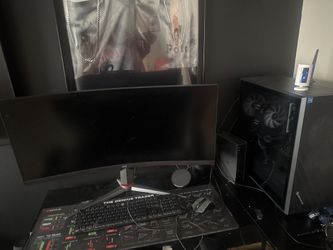 Black/Red Pc-(iBuyPower) Monitor-Aoc