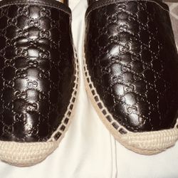 Authentic Black Gucci Leather Spadrilles