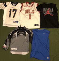 Lot Of 5 Sport Shirts Nike Jordan Fox Adidas