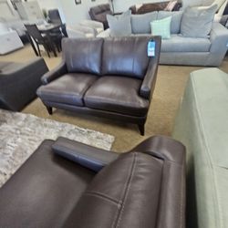 100% Real Leather Sofa-Collyn 