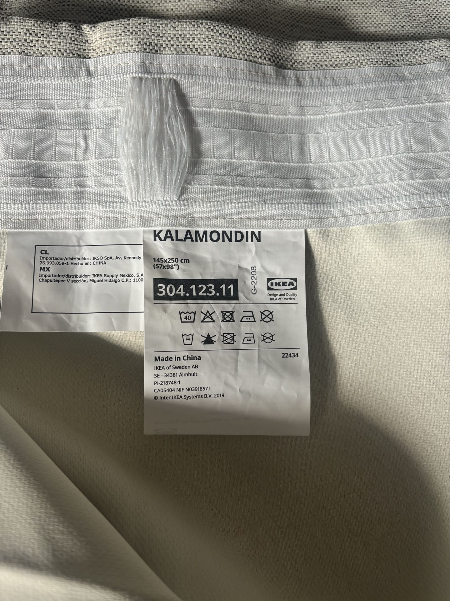IKEA KALAMONDIN Room Darkening Curtains, Beige, 1 Pair, 304.123.11, New