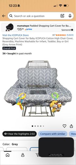 Shopping cart cover $10