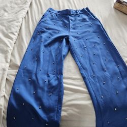 Blue silky Pants