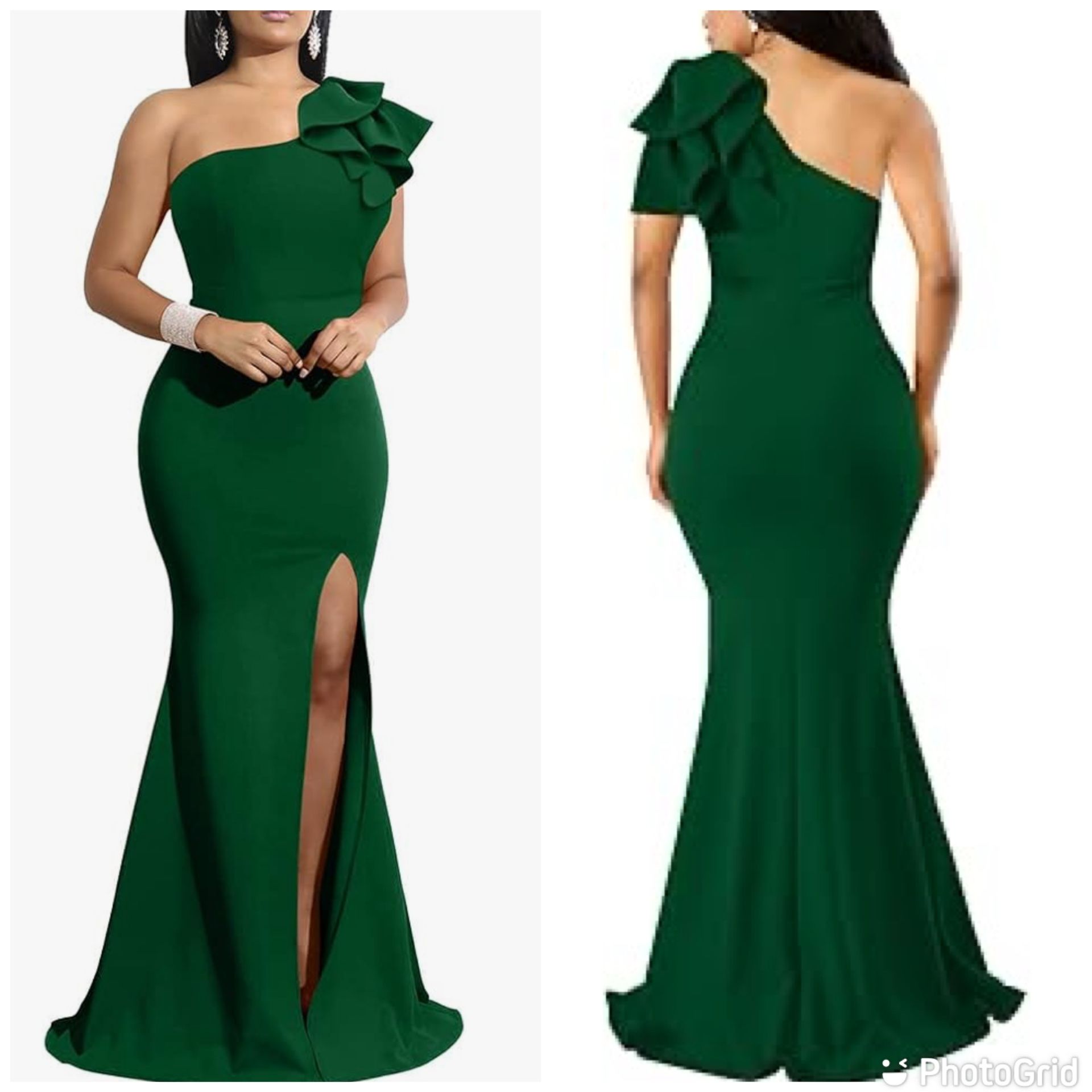 New Sexy Sleeveless One Shoulder Ruffle High Split Party...