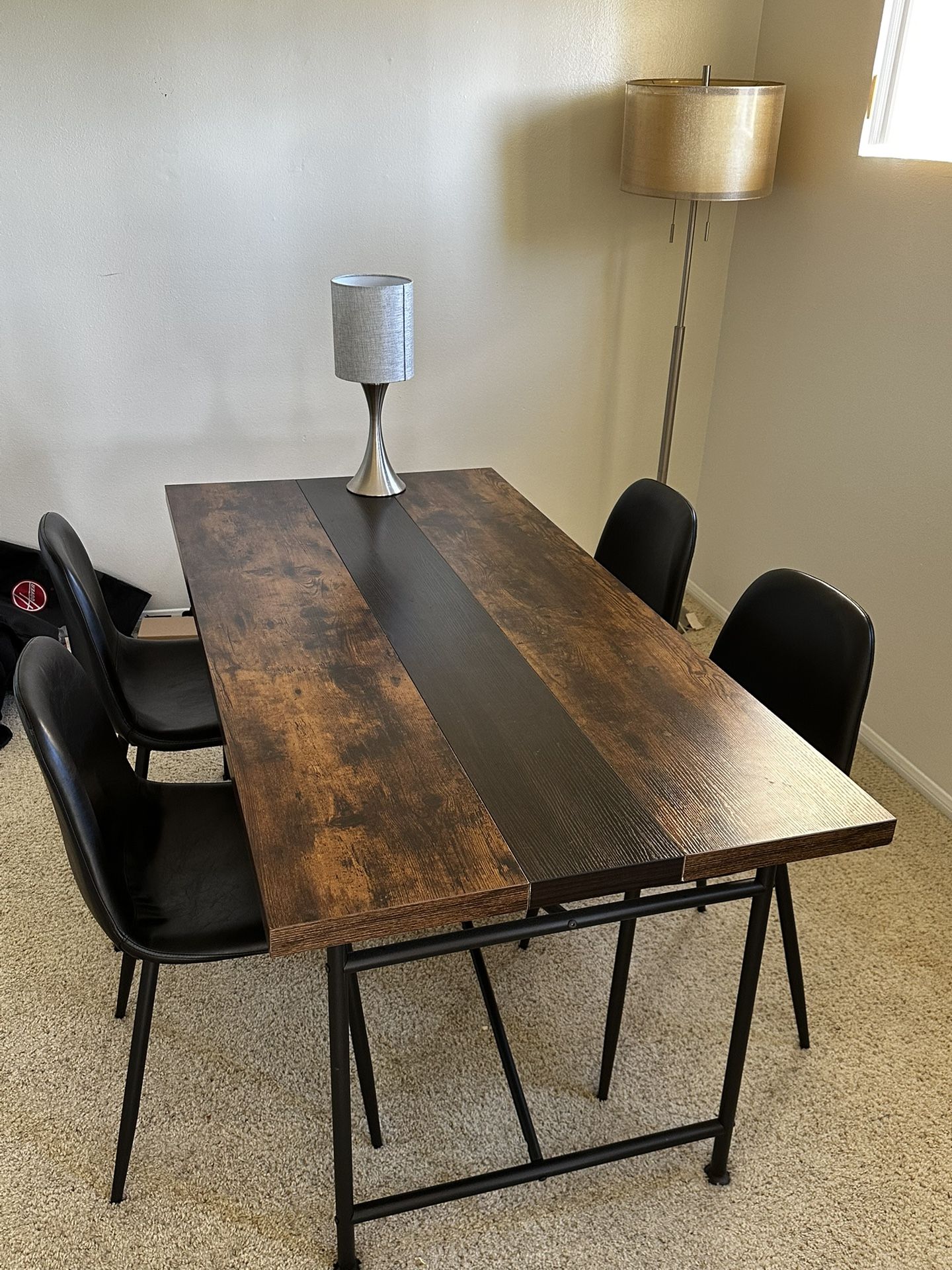 Tribesigns Dining Table for 6, Rectangular Dining Table with Strong Metal Frame, 63-inch Industrial Wood Kitchen Table for Dining Room, Home Furniture