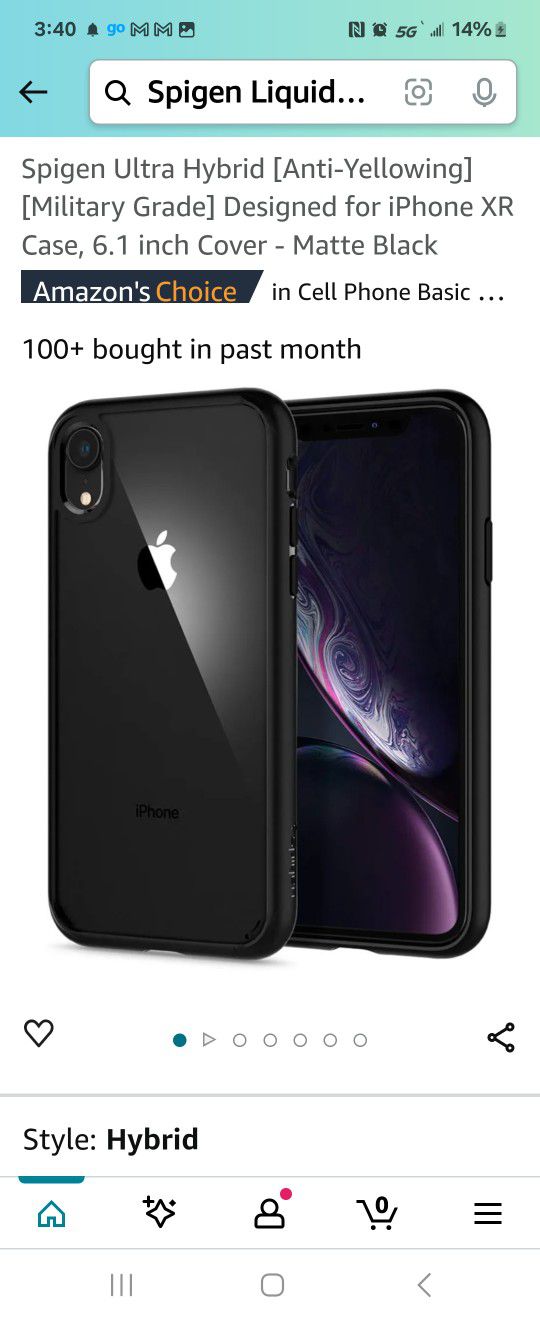 Spigen Ultra Hybrid [Anti-Yellowing] [Military Grade] Designed for iPhone XR Case, 6.1 inch Cover - Matte Black

