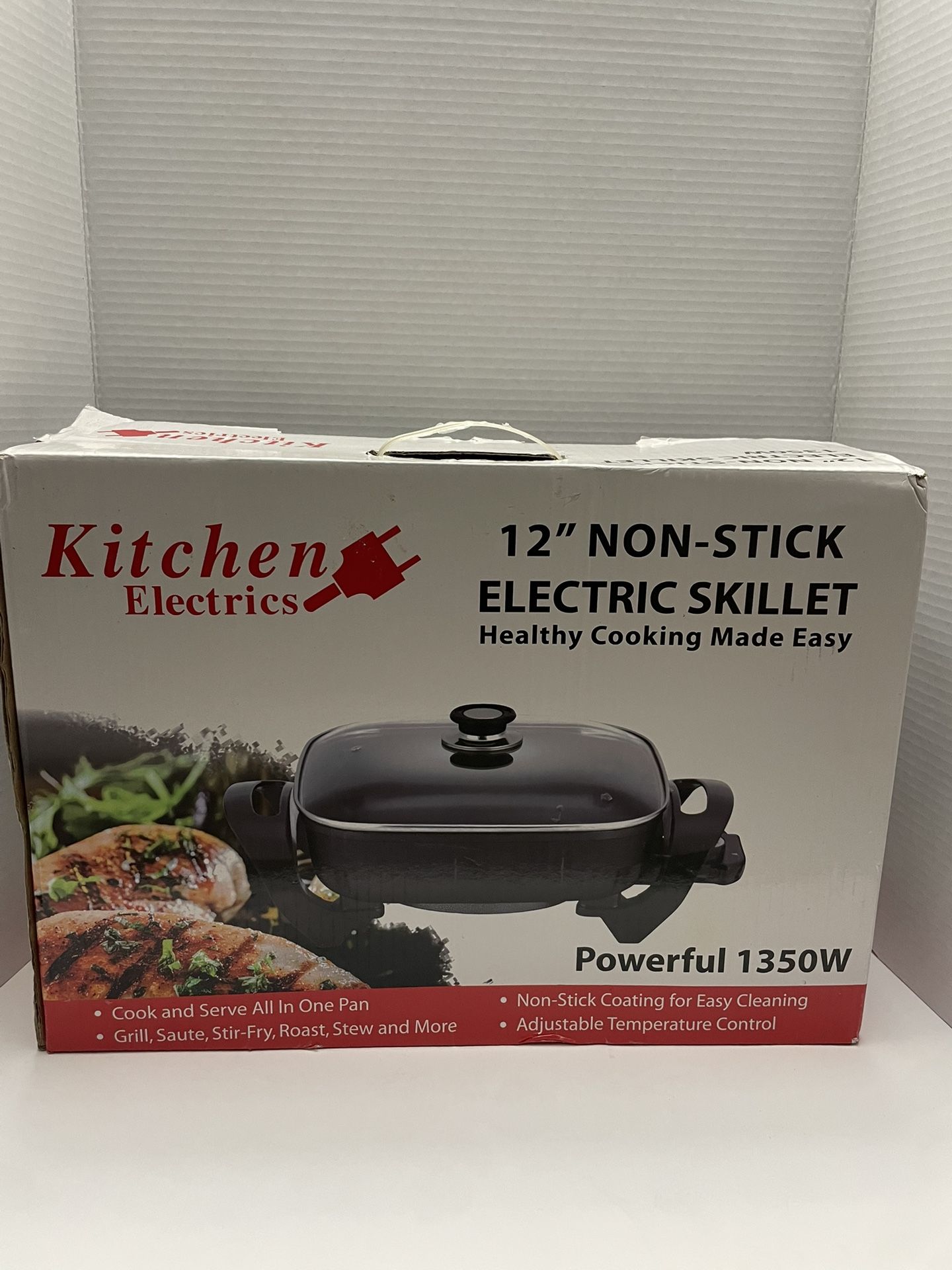Kitchen Electrics 12" NON-STICK ELECTRIC SKILLET, Healthy Cooking Made Easy