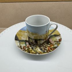 Arte de Cafe" demitasse cup and saucer set