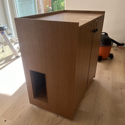 Free Oak Litter Box Cabinet