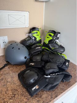 Roller Blades Youth with safety gear
