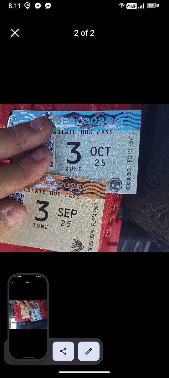 two zone 3 bus passes