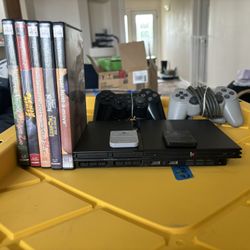Ps2 With Games,controllers And Memory Cards