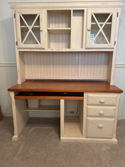 Desk with hutch and file cabinet