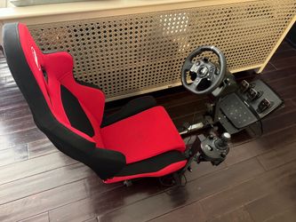 Racing Sim Rig with Logitech Wheel and Pedals