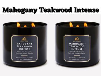 Mahogany Teakwood Intense White Barn 3 Wick Candle x2