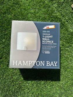 Hampton Bay Obsidian 1-Light Wall Sconce Brushed Nickel