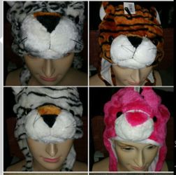 Cartoon animal fluffy winter hat warm 4 style