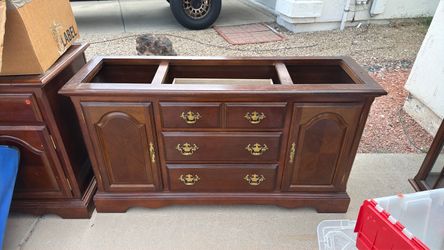 Cherry wood china cabinet