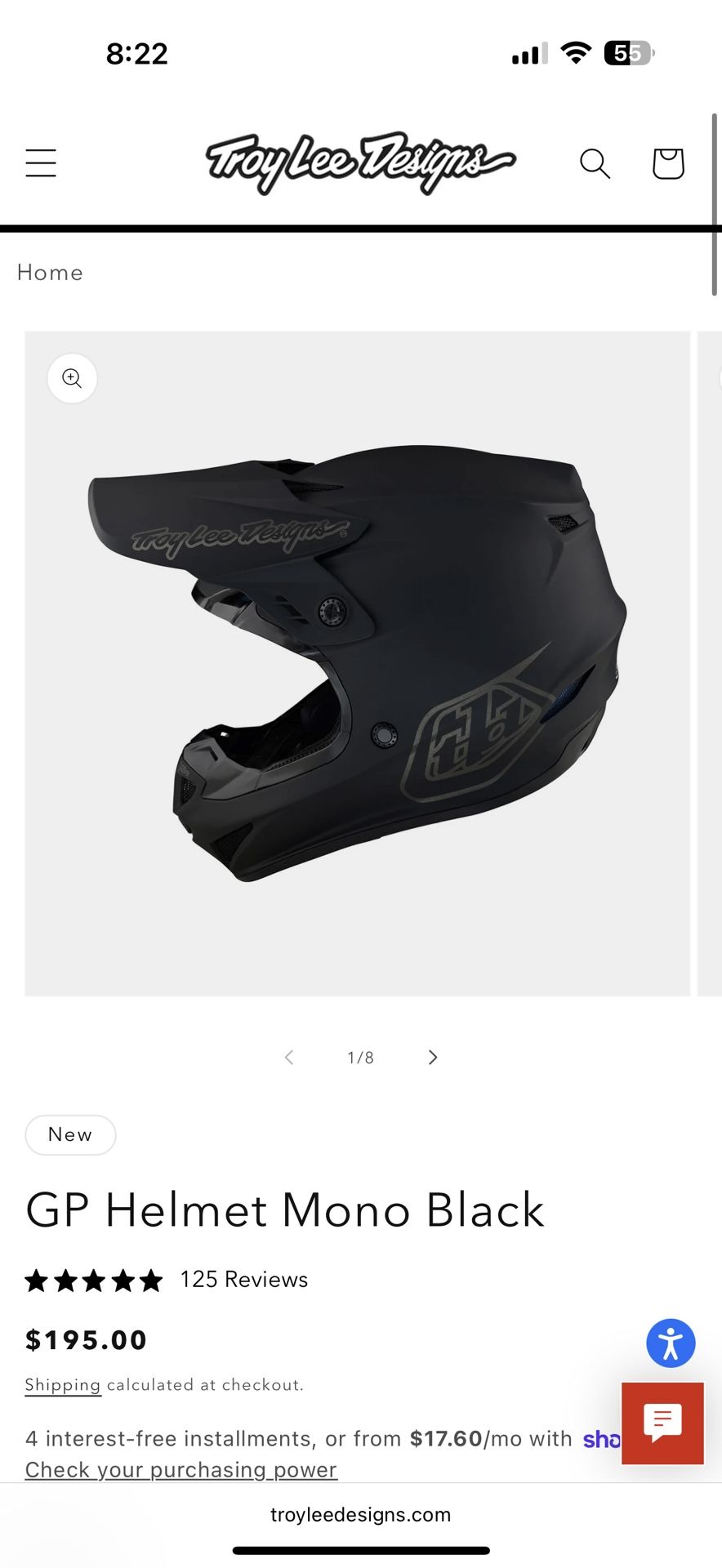 Troy Lee Designs Moto Helmet 