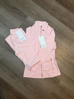 Lululemon Pink Zip-Up Jacket and Leggings Set
