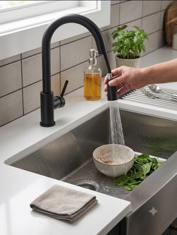 Matte Black Pull-Down Kitchen Faucet – Only $100 (Retails for $320!)
