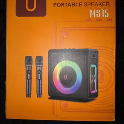 Karaoke Machine, Portable Bluetooth 5.3 Speaker with 2 Wireless Microphones for Adults, PA System with Pitch Correction & Echo Adjustment, Supports TW