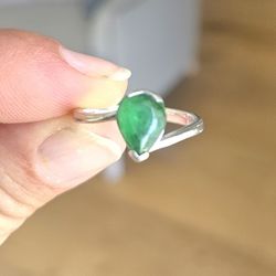 Natural Earth Emerald Stirling Silver 