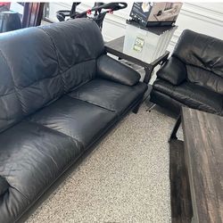 Italian Leather Sofa And Love Seat