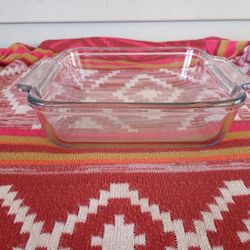 ANCHOR HOCKING Clear Glass Square Baking Pan 2 qt Cassorole Dish 8"x8" USA 
