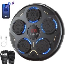Music Boxing Machine,Interactive Punching Trainer with Boxing Gloves,Wall Mounted Electronic Boxing Target for Adults Kids,9 Modes & 9 Speeds,Punching