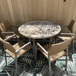 Teak Table With 4 Chairs