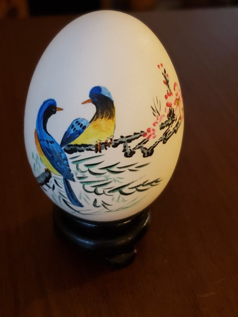 Vintage Chinese Hand Painted Egg