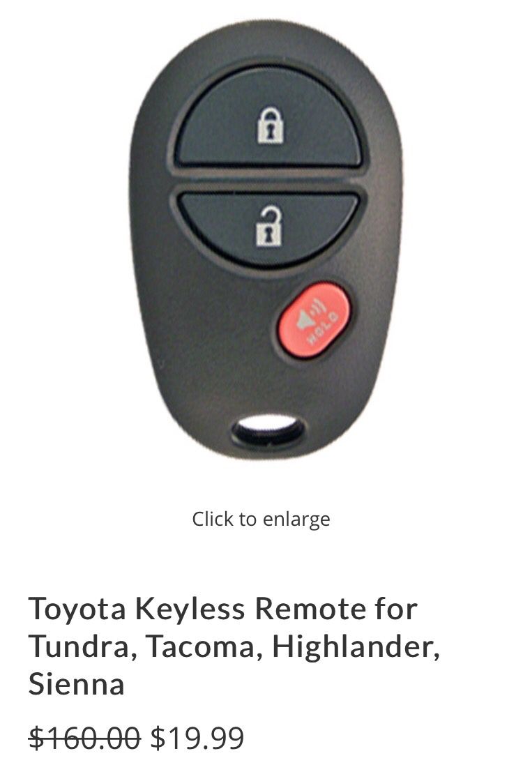 Toyota Keyless Remote for Tacoma with Online DIY Instructions