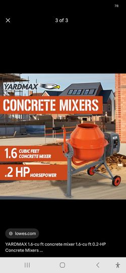 Concrete mixer 1.6cu ft.