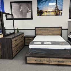 4PC Queen Platform Bedroom Set 
