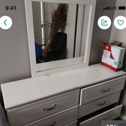 Twin Bed And Dresser With Mirror