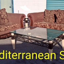 2 Pc. Designer "Mediterranean Style " Sofa / Loveseat