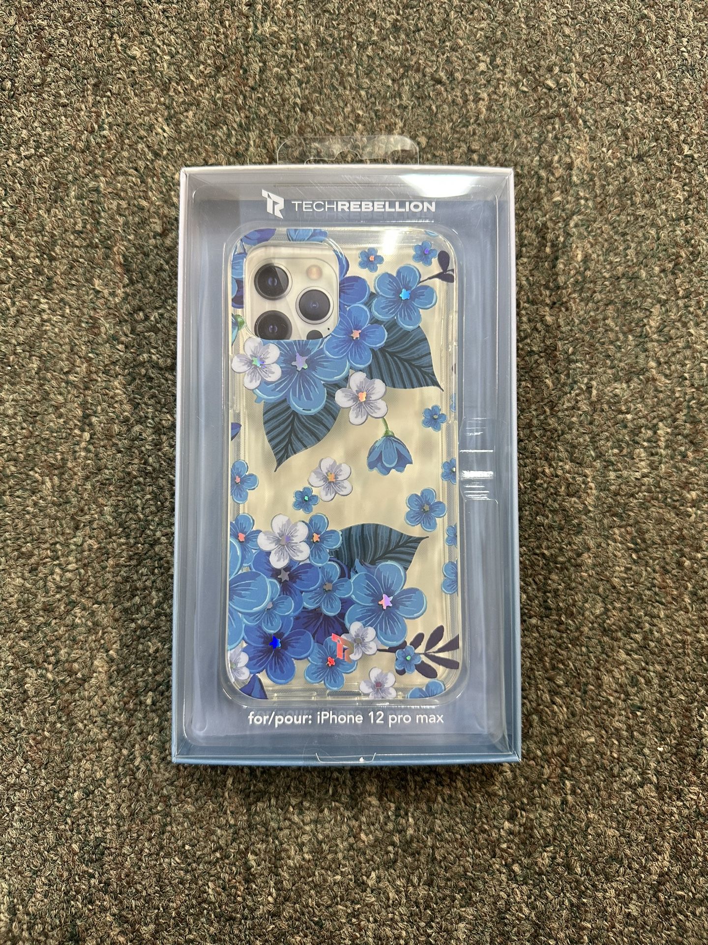 iPhone 12 Pro Max Blue Floral Case
