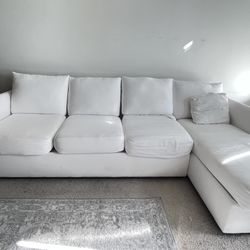 ON HOLD FOR NOW—-WAYFAIR WHITE SOFA WITH CHAISE