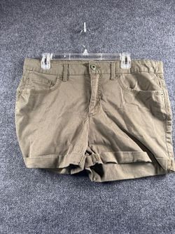 Women’s Size 16 Khaki Olive Stretch Shorts Cuffed Hem Casual
