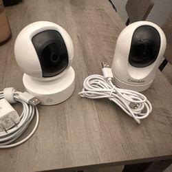 2 Indoor Home Security Cameras – Pan/Tilt 