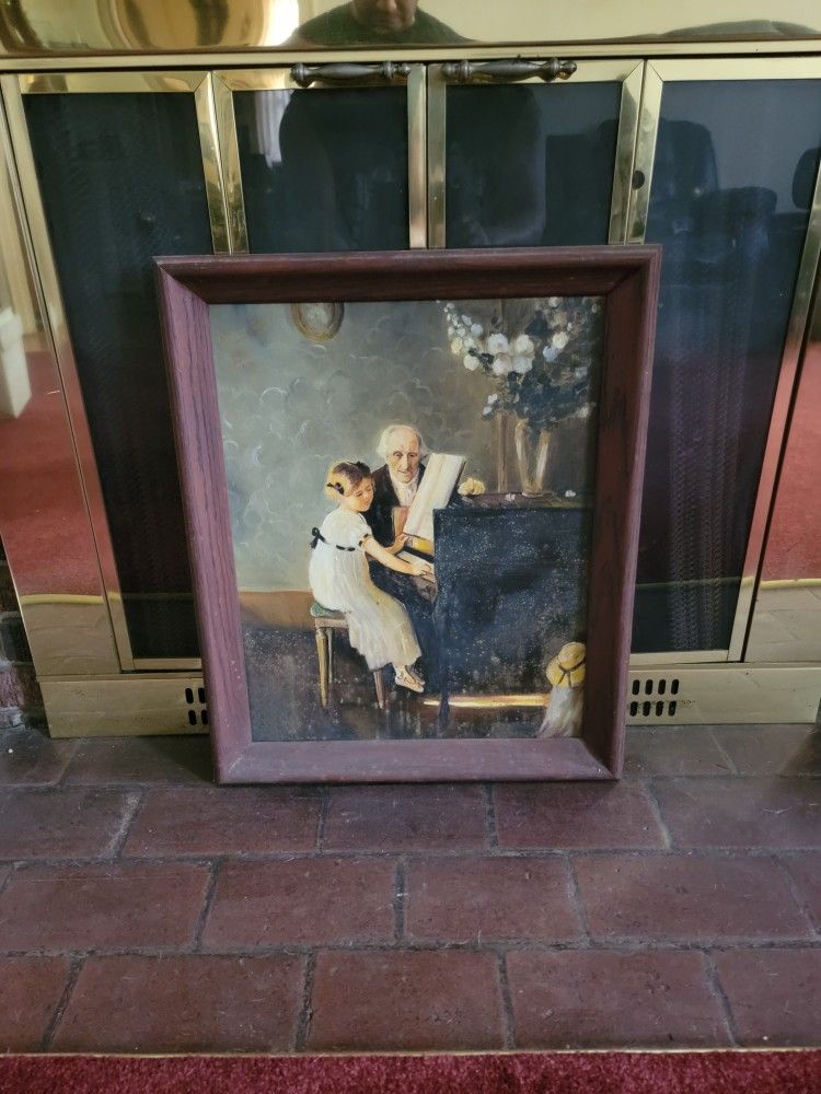 "The Lesson"An Original Oil PAINTING,22.5× 18
