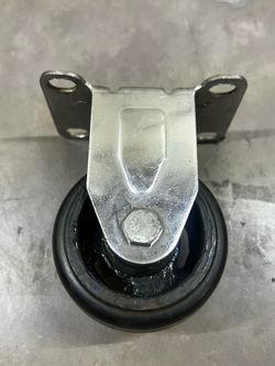 Brand new set 3 in. Black Rubber and Steel Rigid Plate Caster with 175 lb Load Rating each