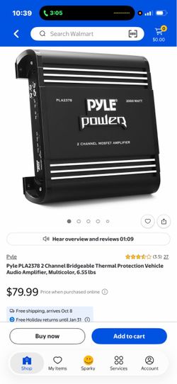 Pyle PLA2378 2 Channel Car Amplifier 2000W ,1000 Watt 2 Way Bandpass System