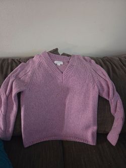 Purple V neck sweater