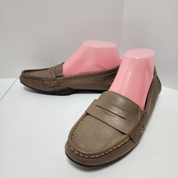 Rockport Women’s 7.5 adiPRENE Machine Washable Leather Penny Loafers -Taupe