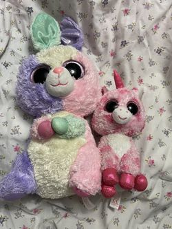 Beanie Boo Plushies Bloom Bunny and Sugar Pie
