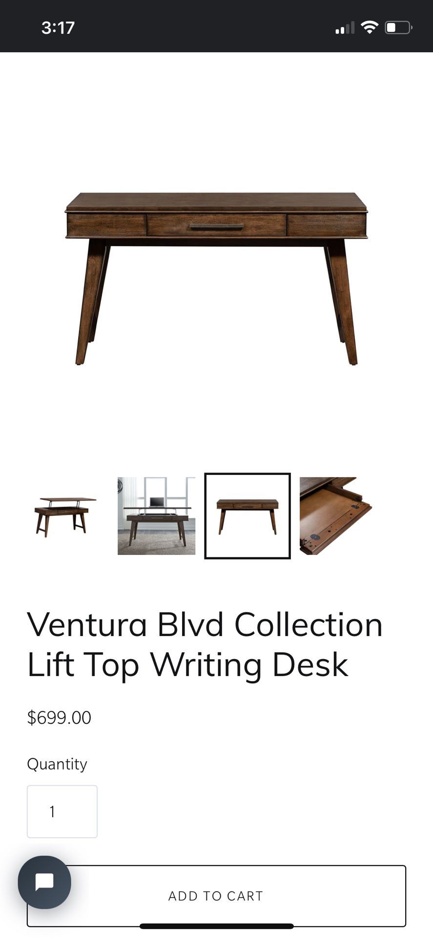 Ventura Blvd Collection Lift Top Desk